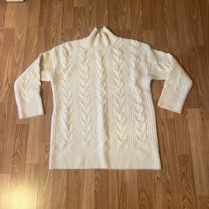 Knox Rose Cream Cable Knit Turtleneck Sweater